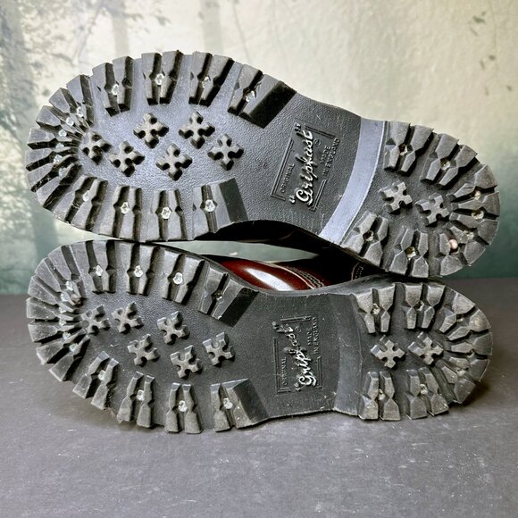 GRIPFAST Derby Boot RARE Cherry Oxblood 10 Eye Steel Toe Womens US 8 Punk Oi Dr - Picture 7 of 11